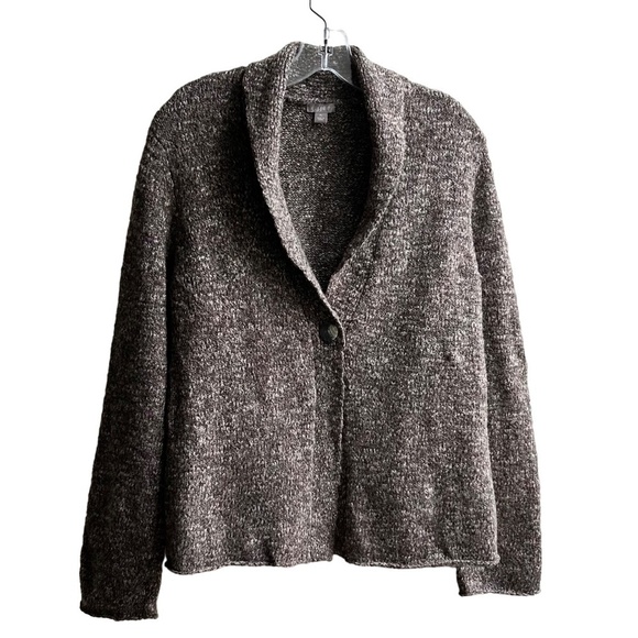 J. Jill One Button Open Front Long Sleeve Cardigan Sweater Wool/ Alpaca Blend - Picture 2 of 7